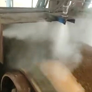 Micron level dry fog dust suppression - belt dust removal